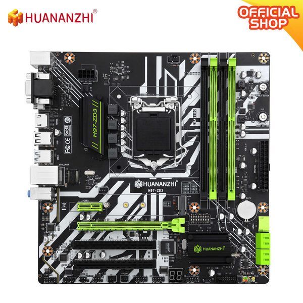 HUANANZHI H97 ZD3 H97 motherboard LGA 1150 M-ATX SATA3 USB3.0 NVME NGFF M.2 SSD support non-ecc RAM core i3 4130 i5 4460 i7 4770