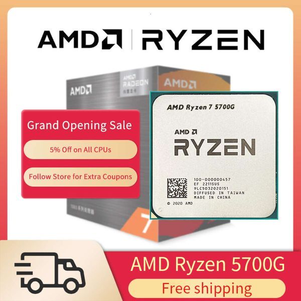New AMD Ryzen 7 5700G R7 5700G CPU Processor 3.8GHz 8-Core 16-Thread 65W Socket AM4 Without Fan