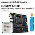 GIGABYTE B550M DS3H Motherboard Set+AMD Ryzen 5 5600X R5 5600X CPU+GALAXY 8G 3200 8G*2 RAM Motherboard Processor and Memory Kit