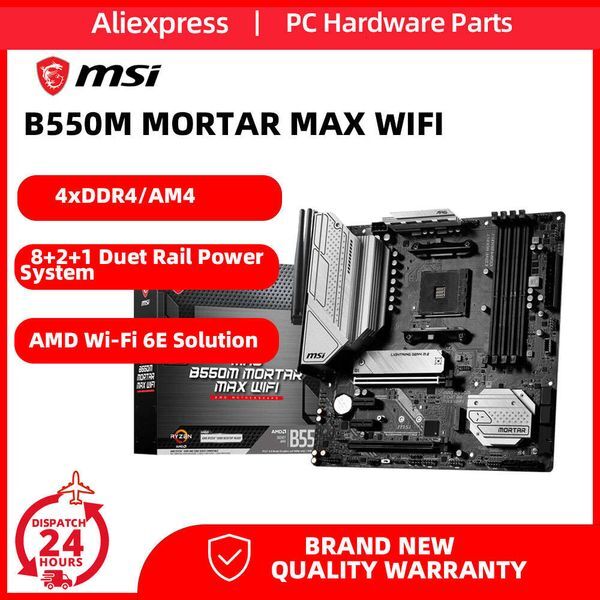 MSI B550M MORTAR MAX WIFI Motherboard AM4 AMD B550 2xM.2 Slots Wi-Fi 6E Mainboard For AMD Ryzen 7 5800X3D 5700X 5700G R5 CPU