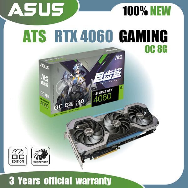 New ASUS ATS RTX 4060 O8G GAMINGGraphics Cards GDDR6 8GB Video Cards GPU 128Bit NVIDIA RTX 4060 PCIE4.0