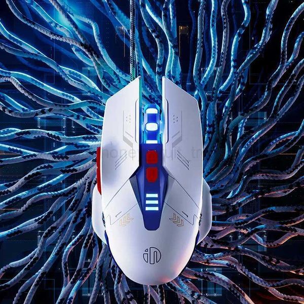 INPHIC W9 Wired Gaming Mouse Adjustable 4 Levels 8800DPI E-sports Macro Breathing Lighting Effect Ergonomics PUBG CF LOLM240725