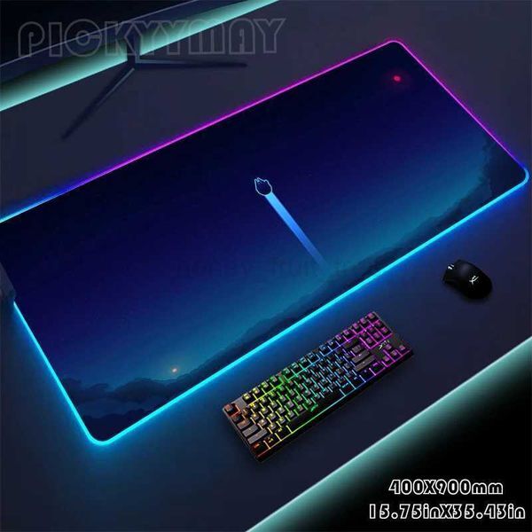 Neon RGB Mouse Pad Large Mousepads Penk Gamer Mousepad LED Desk Pad Mouse Mat Backlit Laptop Pads Luminous Keyboard MatsM240802