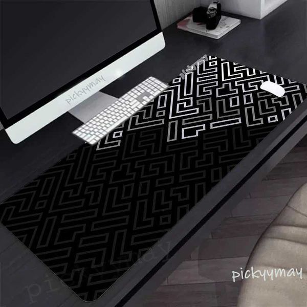Gaming Mousepads Geometric Lines Mousepad Large Mouse Mat Big Desk Pads Non-Slip Rubber Mouse Pad Black Keyboard Mats StitchedM240802
