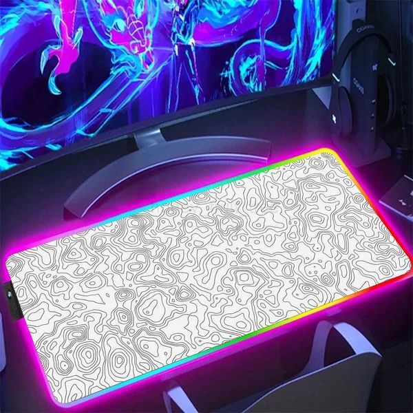 Line RGB Mouse Pad Large Gaming Mousepad HD Print Mouse Mat Gamer Locking Edge Computer Keyboard Pad XXL Big Office Table MatsM240802