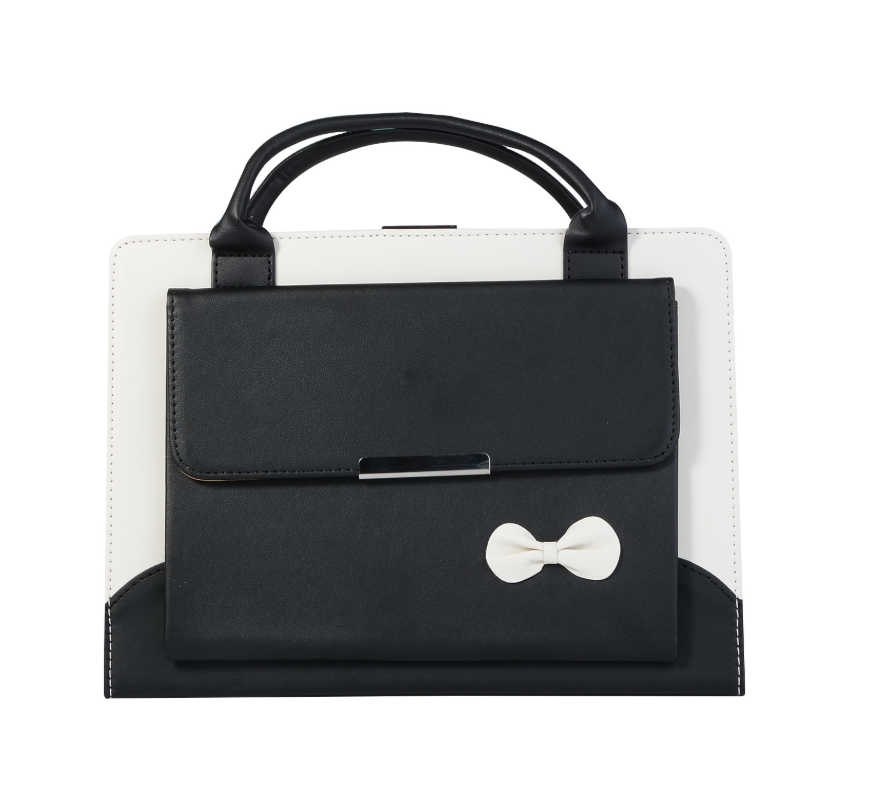 Color: black, Suit Model: 20172018 new iPad 9.7 - Compatible with Apple, New IPAD9.7 protective cover mini234 bow handbag pro11 flat 10.5 leather case