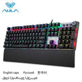 AULA F2088 Mechanical Gaming Full Key Programmable Macro Keyboard Anti-ghosting Switch Wire Mixed Light Korea Russian Arabic capM240715