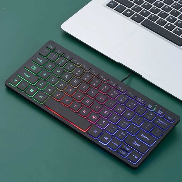 78 key Backlit Wired Keyboard Mini Small Laptop External Keyboard Portable Ultra-Slim Tablet KeyboardM240715