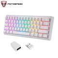 Motospeed SK66 Bluetooth 5.0 Wireless 2.4G USB 3 Mode Mechanical Gaming Keyboard Hot Swap RGB Backlit 61 Key Computer KeypadCL240709