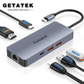 Getatek 6-in-1 USB C Hub Type-C to 4K 60HzUSB C 3.2 Docking Station PD 100W Adapter Ethernet Port Hub CL240905