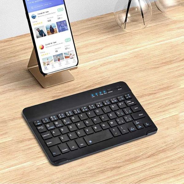 7 Inch Wireless Keyboard Mini BT-compatible Keyboard for PC Tablet Phone Rechargeable Noiseless Keyboards M240907