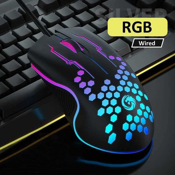 Mute Wired Gaming Mouse 1000 DPI Optical 3 Button USB Mouse With RGB BackLight Mute Mice for Desktop Laptop Computer Gamer MouseLX241024