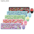 Keyboards Little Fresh Macaron Color Wireless Keyboard and Mouse Set for Girls Cute Chocolate Silent Unlimited Color Keyboard L240910