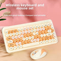 new 2 4g wireless keyboard and mouse set macaron mixed color cream style round keycap wireless keyboard and mouse
