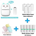 Mini sticker printer portable mini pocket printer with 13 rolls of paper used for notes pos stickers labels receipts 241209