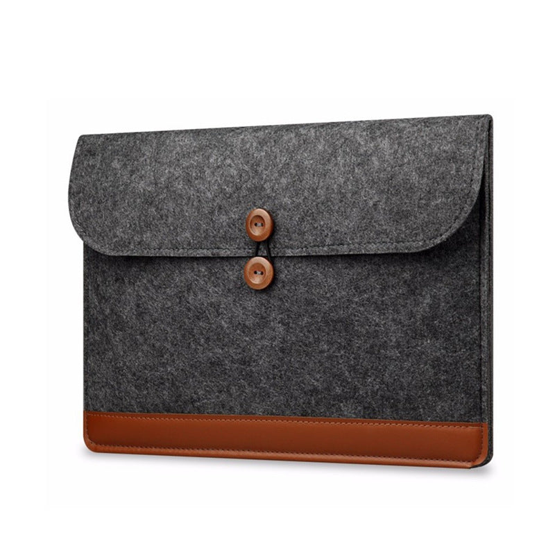 Color: Black, Size: 15.6 inch - Felt flat protective cover