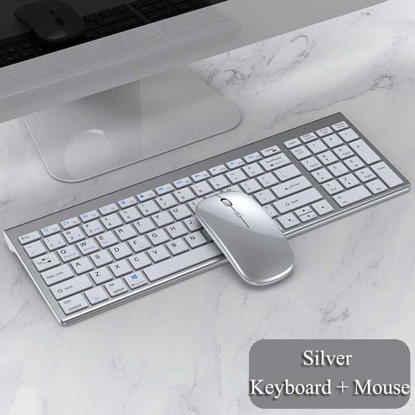 Wireless etooth Keyboard Three-mode Silent Full-size Wireless Keyboard and Mouse Combo for Notebook Laptop Desktop PC TabletXJ241225