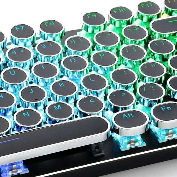 104 Keys Retro Round Keycaps Double Shot DIY Typewriter Keycap for Backlit Mechanical Keyboard Circular Key CapXJ241225