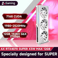 AX GAMING RTX4070 SUPER X3W MAX 12GB New Graphic Card 4070 super GDDR6X 192Bit 16Pin 2520MHz GPU Video Cards placa de vdeo