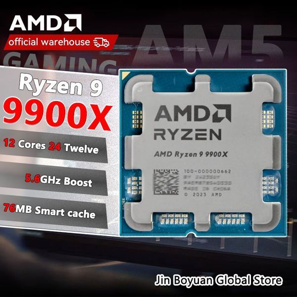 AMD Ryzen 9 9900X R9 9900X New Processor 5.6GHz 12-Core 24-Thread 76MB Game Cache 4NM TDP 120W Socket AM5 Gaming CPU Zen 5