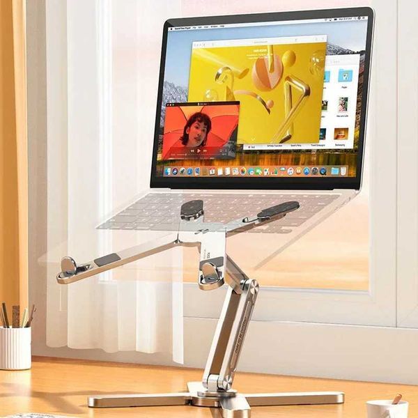 Foldable Laptop Stand 360Rotation Notebook Table Aluminum Alloy Holder Portable Book Tablet Bracket with Heat DissipationXJ250214