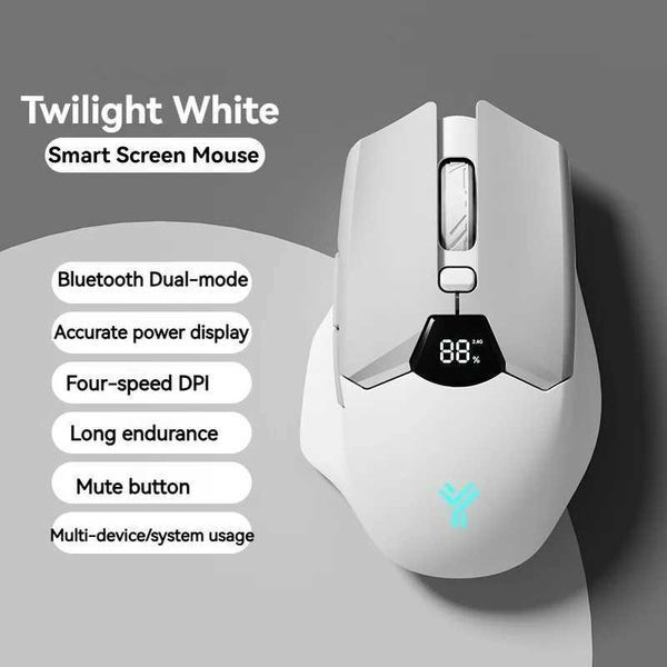 New Arrival Wireless BT mouse smart screen display dual-mode mute button 600mAh lithium battery Office tablet mouse laptop T250225