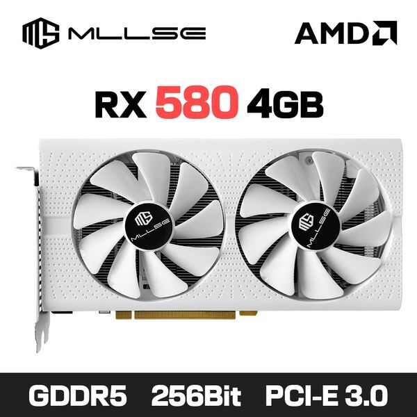 MLLSE AMD RX 580 4GB 2048SP Gaming Graphics Card GDDR5 256Bit PCI-E 3.016 8Pin Radeon GPU Rx 580 Game Video Card Placa De Video