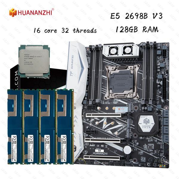 HUZNANZHI TF X99 Combo Xeon with E5 2698B V3 128GB DDR3 ECC REG 1866MHz Memory Support M.2 NVME WIFI Interface