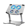 Laptop Stand Adjustable Aluminum Alloy Portable For Ipad For Macbook Cooling Bracket port Ergonomic Dual Fan Base For PcXJ220228