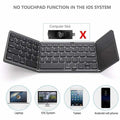 New portable mini triple fold wireless connections keyboard wireless foldable touchpad keyboard suitable for iOS Android Windows iPad tablets X250314