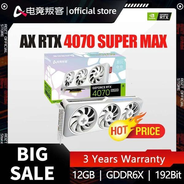 AX GEFORCE RTX 4070 SUPER X3W MAX Graphic Card 192bit 12GB GDDR6X RTX4070 SUPER MAX Gaming GPU New 12