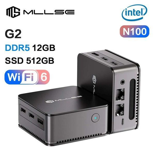 MLLSE G2 Mini PC Windows 11 Pro Alder Lake N100 Intel 12th DDR5 12GB RAM 512GB SSD WiFi 6 BT5.2 Desktop Computer Mini Pc Work