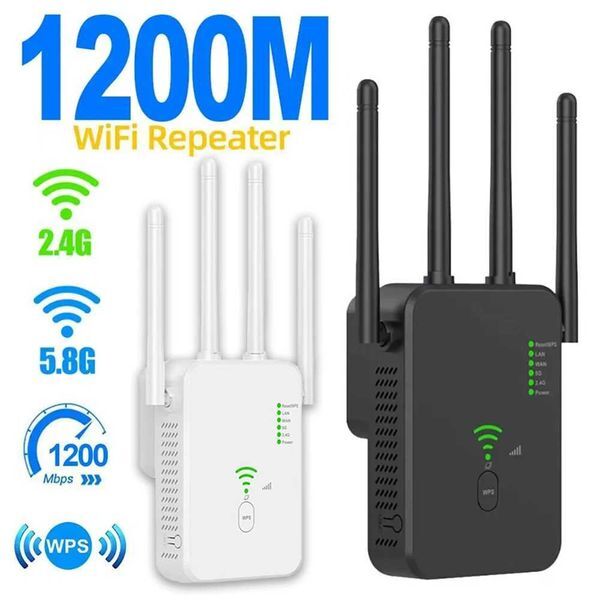Router Wireless Repeater 1200Mbps Wifi Signal Booster Dual-Band 2.4G 5G WiFi Extender Gigabit WiFi Amplifier Home Office Outdoor X250516