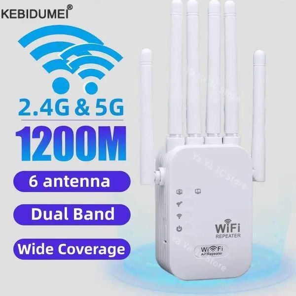 1200Mbps Wireless WiFi Repeater Dual Band 2.4G 5G Wireless Signal Extender Wi-Fi Amplifier Router Long Range Signal Booster X250516