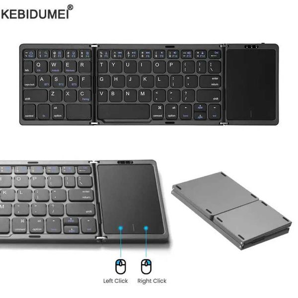 Foldable Wireless BT Keyboard Folding Keyboards With Touchpad for PC Mac Smartphone Windows iOS Android X250614