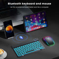 Mini Backlit RGB 10inch BT Keyboard Wireless mouse Rechargeable for IOS Android WindowsTeclado For iPad Tablet X250614