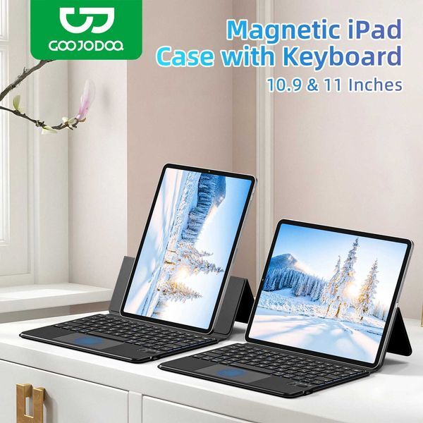 GOOJODOQ Magic Keyboard Case for iPad Pro 11 M4 2024 Air 6 Air 5 Air 4 10.9 Case Magnetic Detachable BT 5.0 Keyboard Cove X250614