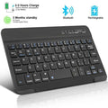 BT Wireless Keyboard 10 inch Rechargeable Keyboard Russian English Keycaps For iPad Tablet Laptop Adapter PC Accessories X2506141