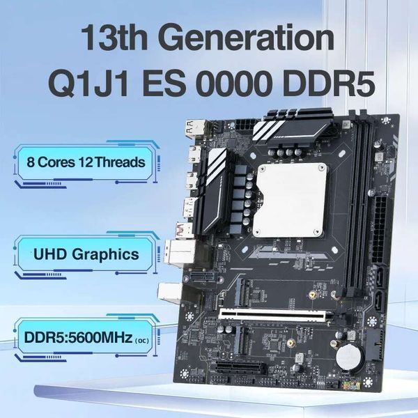 DIY Gaming Computer CPU Motherboard Combo 13th Core Interposer Kit Q1J1 ES 0000 8C12T Integrated CPU DDR5 RAM LGA1151 placa me