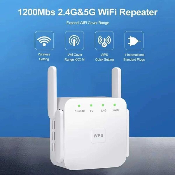 1200Mbps Wi-fi Repeater Amplifier WiFi Repeater Signal WiFi Extender Wireless Network Wi-fi Booster 5 Ghz Long Range XJ250723