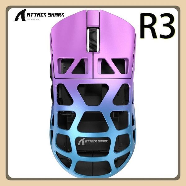 Attack Shark R3 8KHz Magnesium Alloy PixArt PAW3395 Sensor to 26000 DPI 2.4G/BT/Wired 46g superlight PC/ E-sports Mouse high-quality