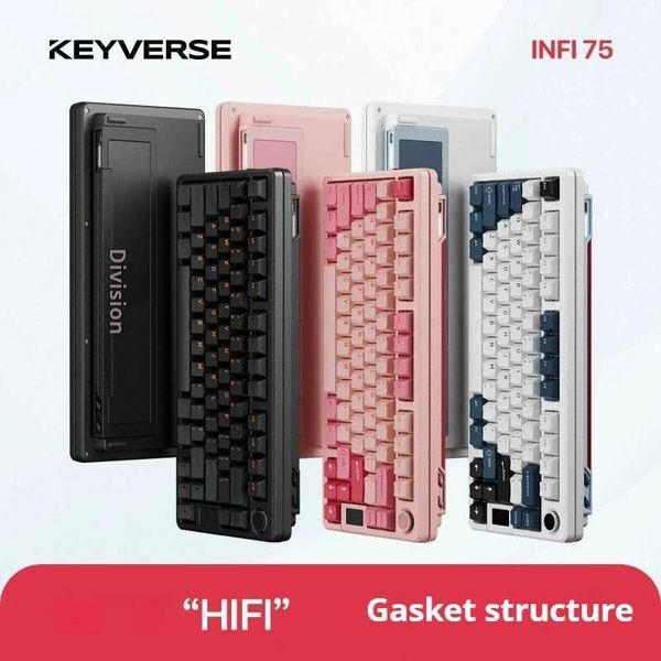 Keyverse Inf75 Wireless RGB Keyboard - Three Mode Customizable Full Key Hot Swap E-Sports Gaming Keyboard Z250805