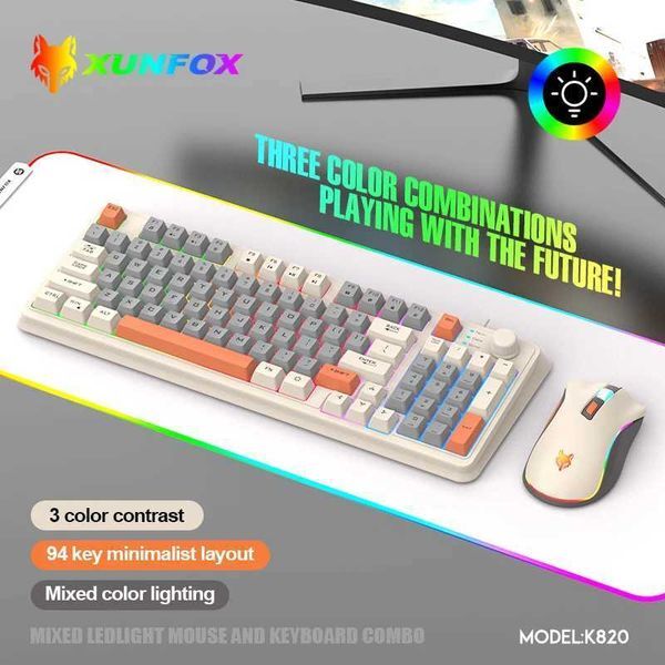 K820 USB Wired Game Keyboard Mouse Set Illuminated Desktop/Laptop Home Office Female Male Keyboard Z250805