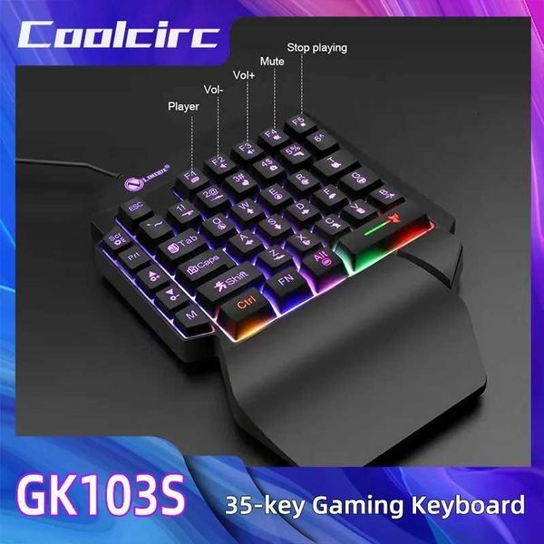 35-Key Single-Handed Mechanical Gaming Keyboard - USB Wired RGB Backlight Ergonomic Design Ultra-Slim Portable for Laptop/PC Z250805