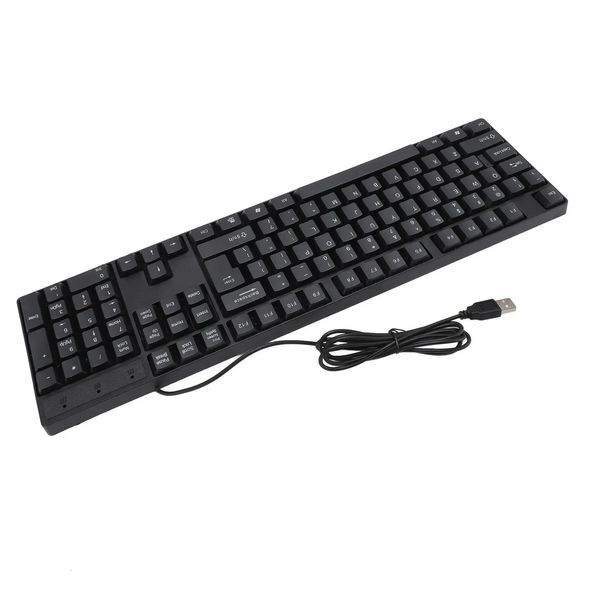 104 Keys USB Wired Keyboard English/Russian/Spanish/French Language Ergonomic Gaming Keyboard for Office Laptops Desktops 250813