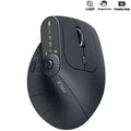 Multi-Device Vertical Ergonomic With Function Adjustment Kno Rechargeable 2.4G Bluetooth Wireless Mouse For PC Tablet
