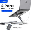 ORICO 4 Port USB30 Foldable Laptop Stand Aluminum Notebook Riser Desktop Laptop Cooling Stand for MacBookXJ250909