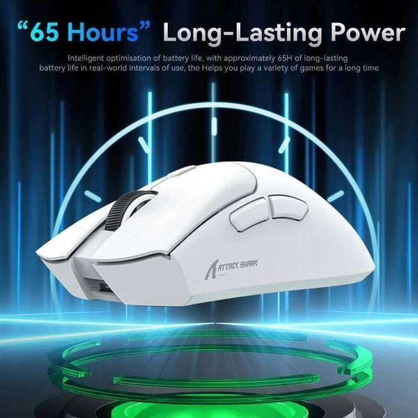 Attack Shark R1 Gaming Mouse Wireless Bluetooth 2.4G Type-C Wired Three-Mode Mice Pixart Paw3311 18000Dpi 1000Hz For Gamer PC