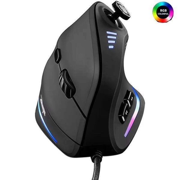 Jomaa Vertical Wired RGB Ergonomic Mouse USB Joystick Programmable Gaming Mice For PC Computer Gamers