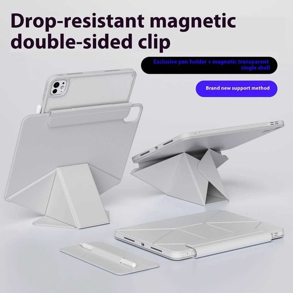 Magnetic Folio Case for iPad Pro 11 2024 Multi fold magnetic Clip with Acrylic shell for iPad Pro 129 A16 11th 11 Air 5 Cover Z250922